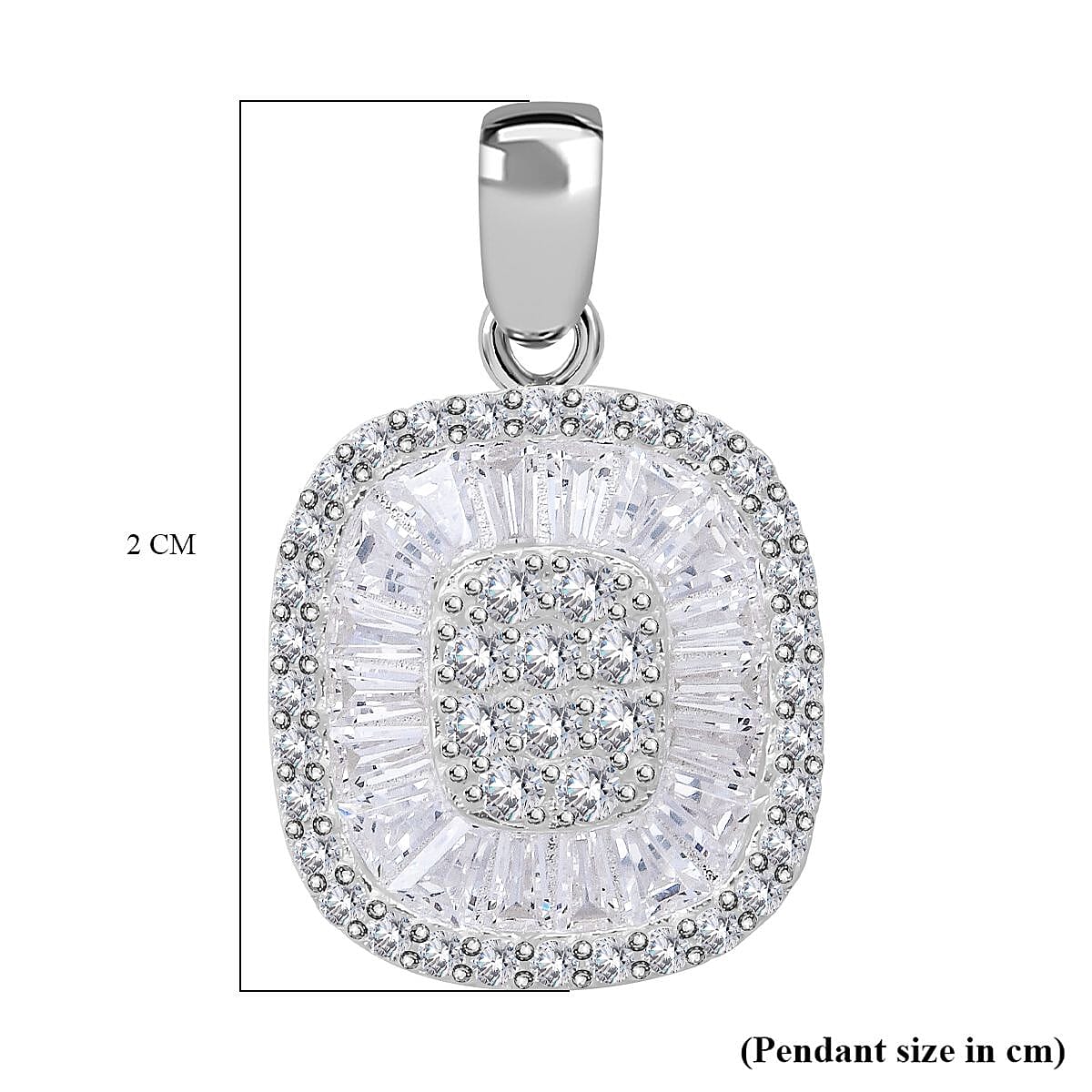 Cubic Zirconia Cluster Pendant in Rhodium Overlay Sterling Silver 7682244 6