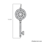 NY Closeout - Zirconia Key Pendant in Rhodium Overlay Sterling Silver