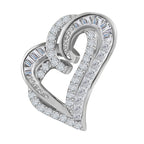 Cubic Zirconia Heart Pendant in Rhodium Overlay Sterling Silver