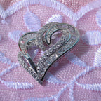Cubic Zirconia Heart Pendant in Rhodium Overlay Sterling Silver