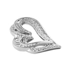Cubic Zirconia Heart Pendant in Rhodium Overlay Sterling Silver