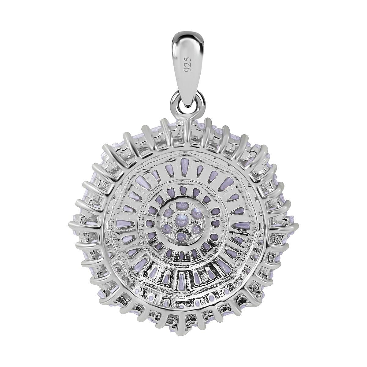 Cubic Zirconia Circle Pendant in Rhodium Overlay Sterling Silver 7682012 5