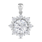 NY Closeout - Cubic Zirconia Pendant in Rhodium Overlay Sterling Silver
