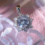 NY Closeout - Cubic Zirconia Pendant in Rhodium Overlay Sterling Silver