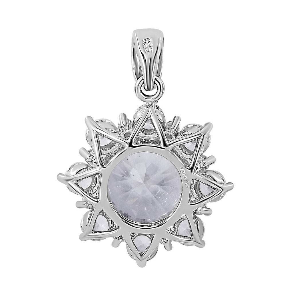 NY Closeout - Cubic Zirconia Pendant in Rhodium Overlay Sterling Silver