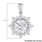 NY Closeout - Cubic Zirconia Pendant in Rhodium Overlay Sterling Silver