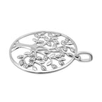 White Cubic Zirconia Pendant in Rhodium Overlay Sterling Silver