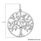 White Cubic Zirconia Pendant in Rhodium Overlay Sterling Silver