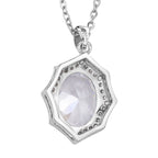 Simulated Diamond Pendant with Chain (Size 22 inch Including Extender) in Silver Tone