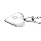Zirconia Heart Pendant with Chain (Size 20) in Platinum Overlay Sterling Silver