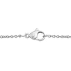 Simulated Diamond Rhodium Overlay Sterling Silver Pendant with Chain (Size-20)