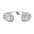 Treasure Of Siam - White Cubic Zirconia Rhodium Overlay Sterling Silver Adjustable Ring
