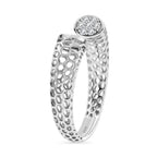 Treasure Of Siam - White Cubic Zirconia Rhodium Overlay Sterling Silver Adjustable Ring