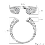 Treasure Of Siam - White Cubic Zirconia Rhodium Overlay Sterling Silver Adjustable Ring