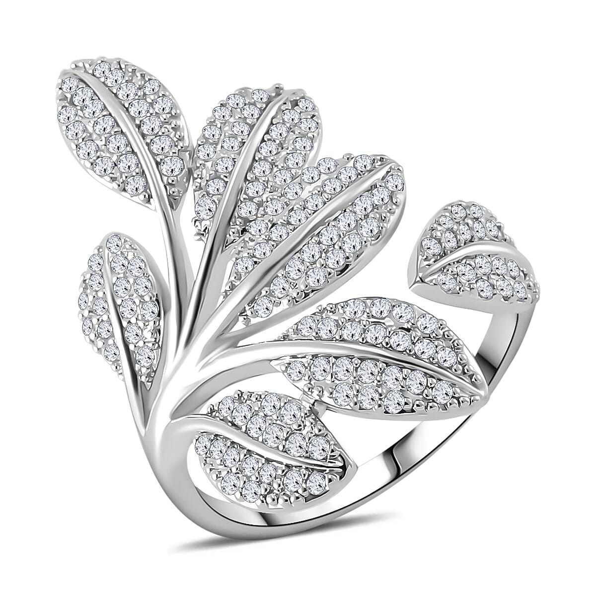 Designer Inspired - White Cubic Zirconia Adjustable Ring (Sizes L to N). 7833149 0