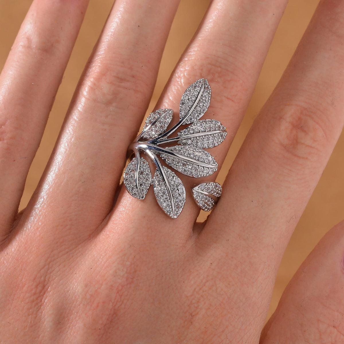Designer Inspired - White Cubic Zirconia Adjustable Ring (Sizes L to N). 7833149 2