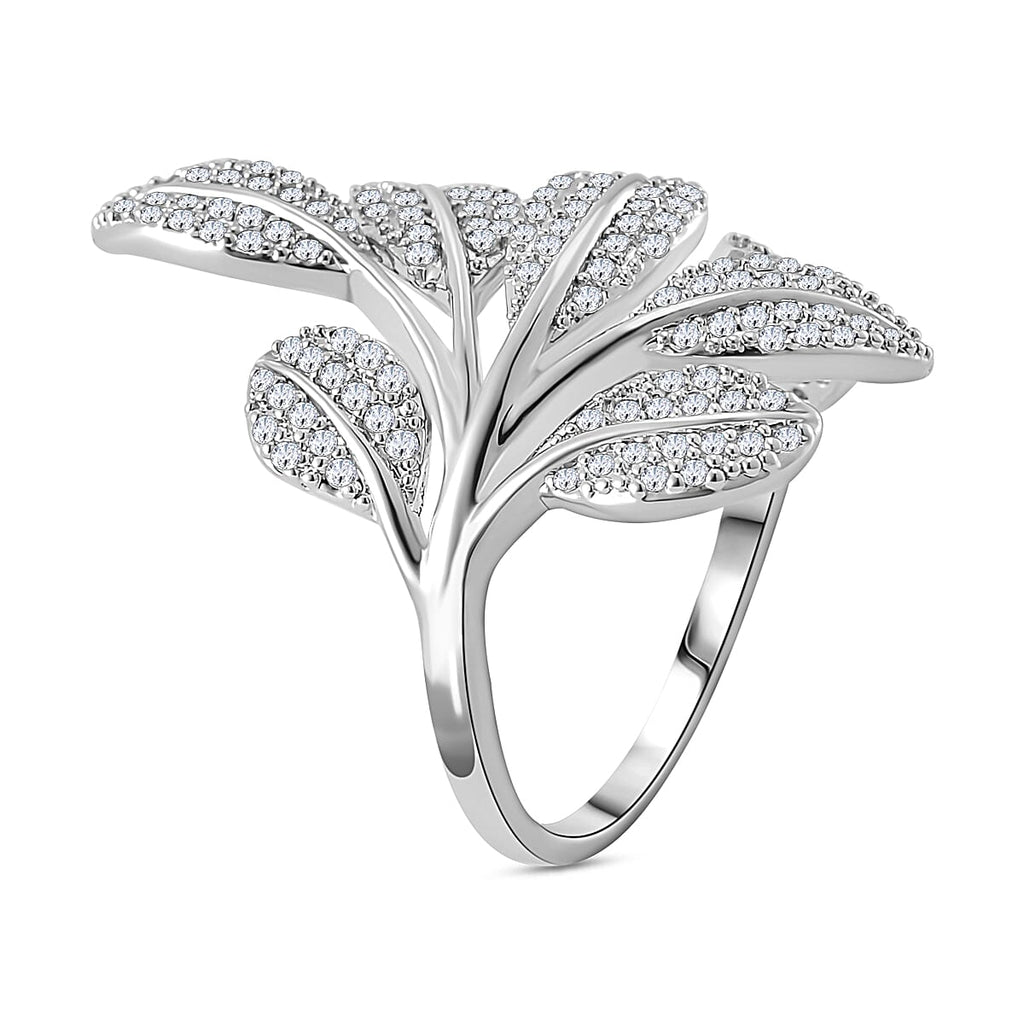 Designer Inspired - White Cubic Zirconia Adjustable Ring (Sizes R to T)