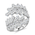 Designer Inspired - White Cubic Zirconia Adjustable Ring (Sizes R to T)