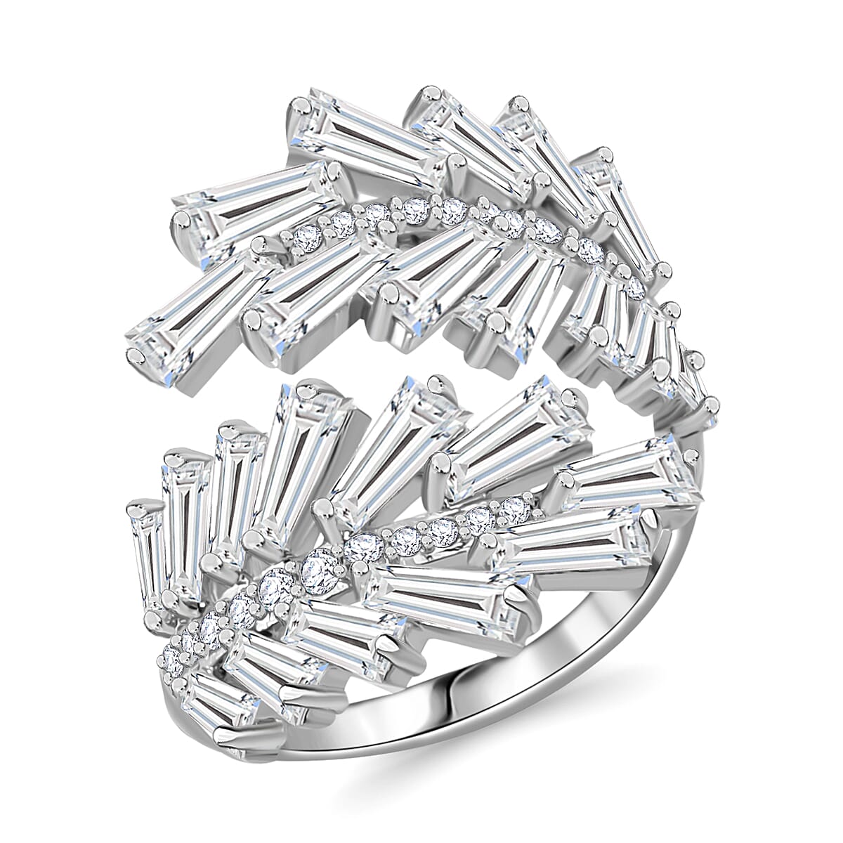 Designer Inspired - White Cubic Zirconia Adjustable Ring (Sizes L to N) 7833163 0