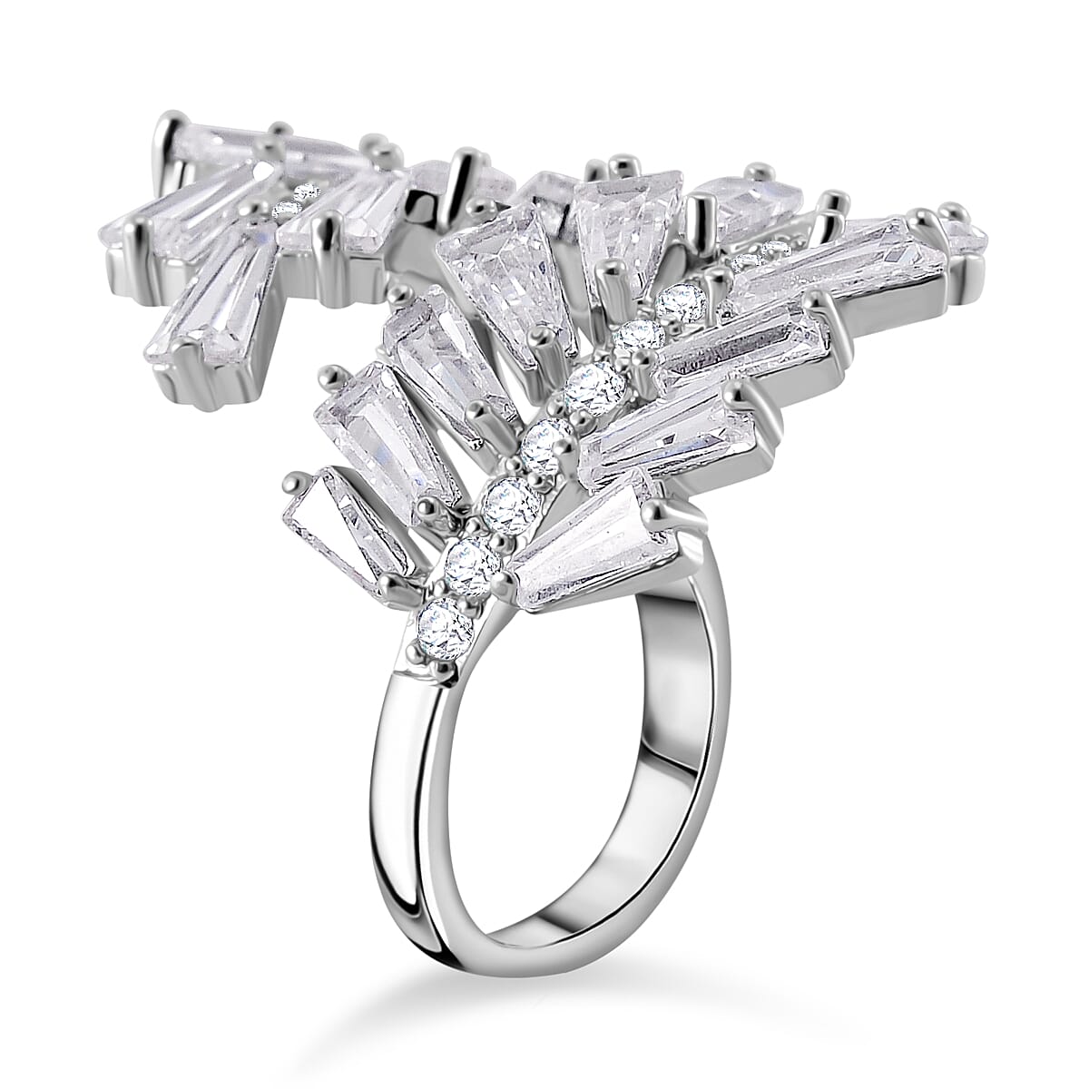Designer Inspired - White Cubic Zirconia Adjustable Ring (Sizes L to N) 7833163 3