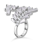 Designer Inspired - White Cubic Zirconia Adjustable Ring (Sizes R to T)