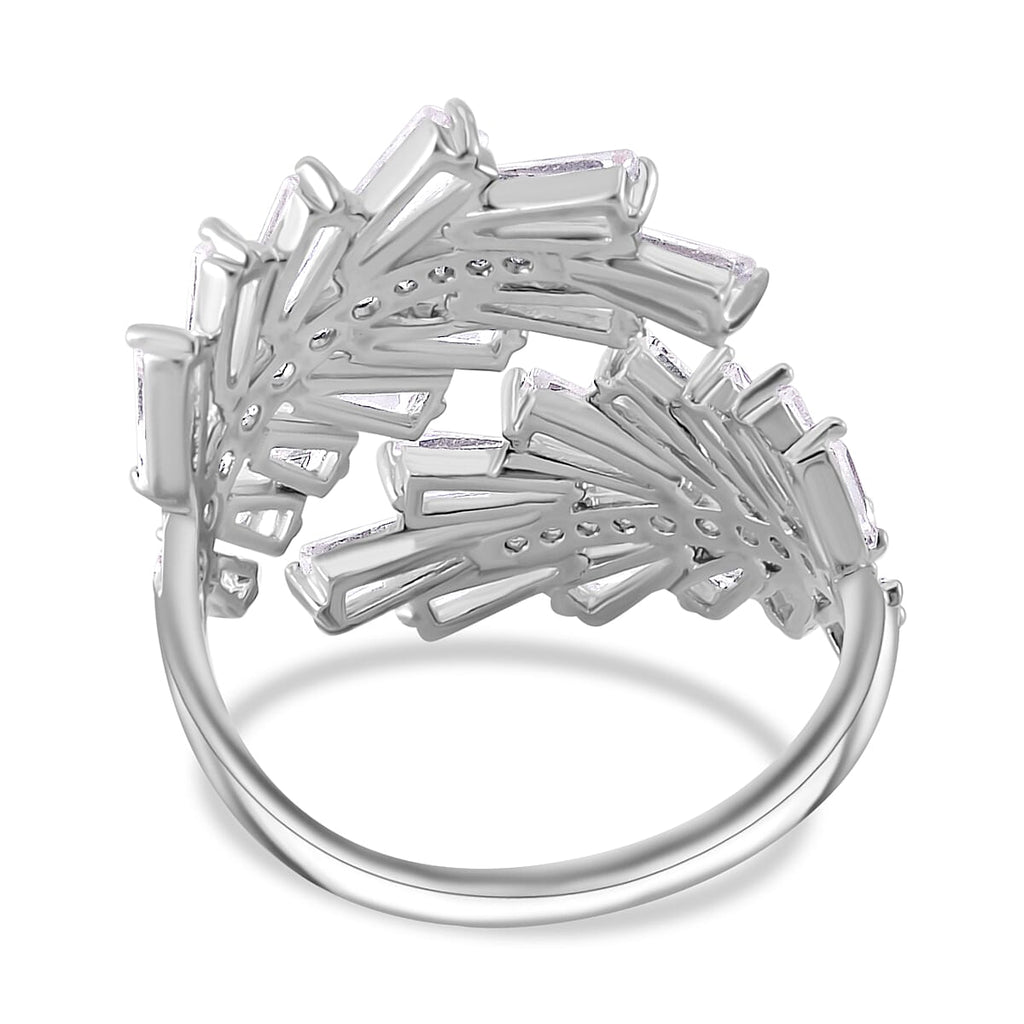 Designer Inspired - White Cubic Zirconia Adjustable Ring (Sizes R to T)