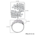 Designer Inspired - White Cubic Zirconia Adjustable Ring (Sizes R to T)