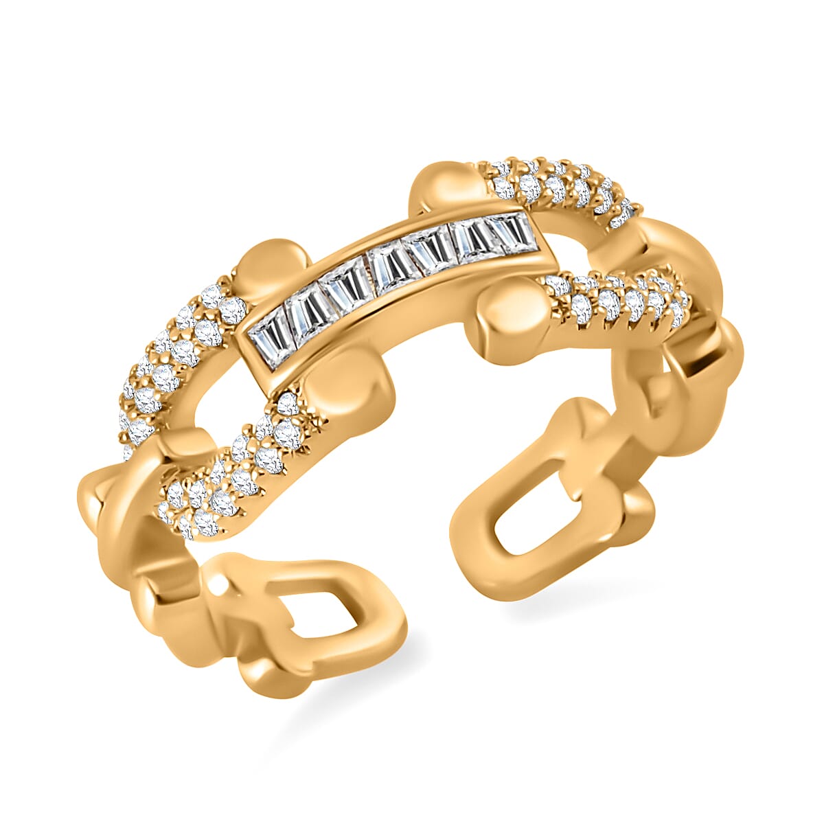 Designer Inspired - White Cubic Zirconia Adjustable Ring (Sizes R to T ) 7833159 0