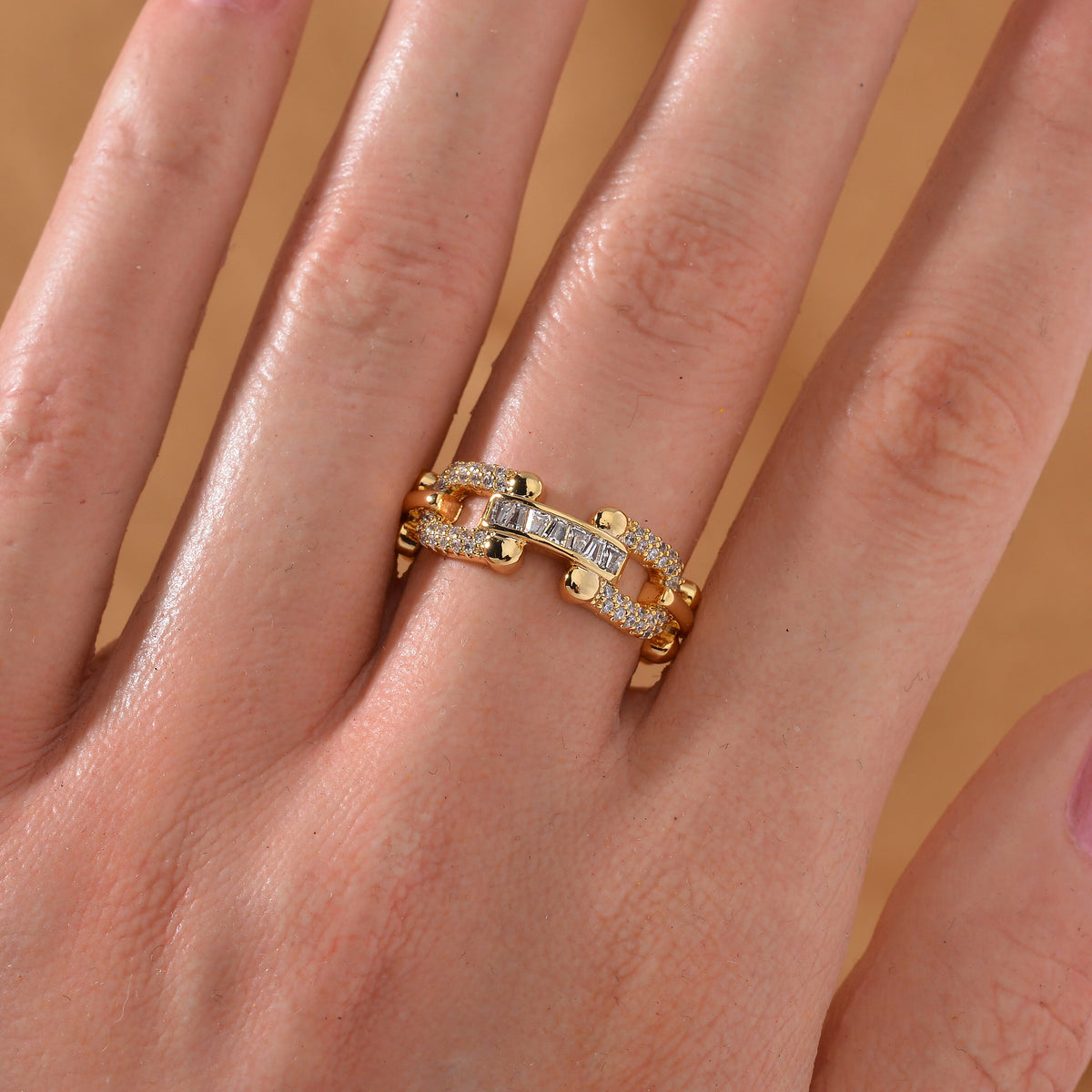Designer Inspired - White Cubic Zirconia Adjustable Ring (Sizes R to T ) 7833159 2