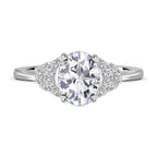 Simulated Diamond Ring in Rhodium Overlay Sterling Silver