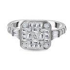 NY Closeout - Cubic Zirconia Ring in Rhodium Overlay Sterling Silver