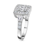 NY Closeout - Cubic Zirconia Ring in Rhodium Overlay Sterling Silver