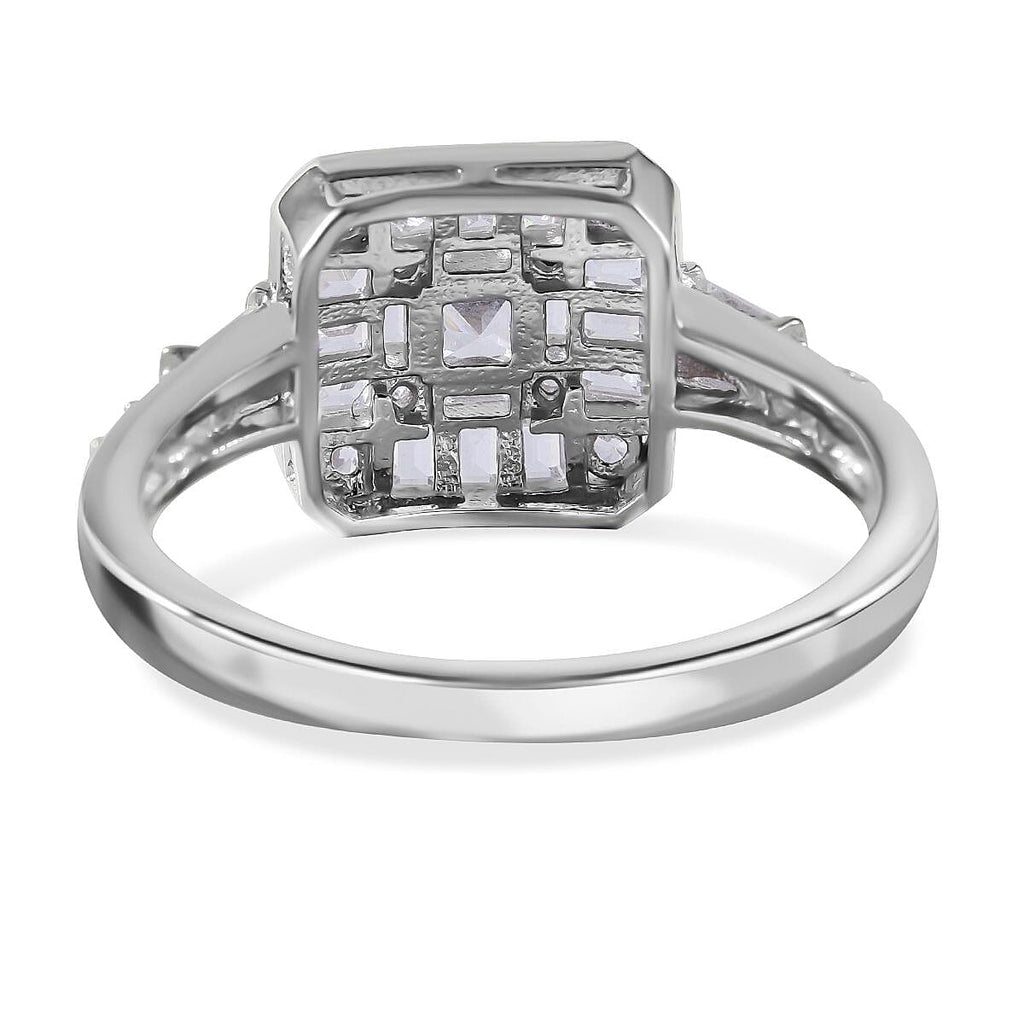 NY Closeout - Cubic Zirconia Ring in Rhodium Overlay Sterling Silver