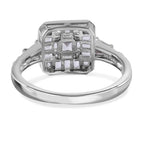 NY Closeout - Cubic Zirconia Ring in Rhodium Overlay Sterling Silver