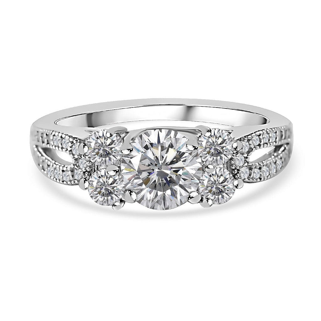 NY Close Out Deal - Cubic Zirconia Ring in Rhodium Overlay Sterling Silver 3.00 Cts