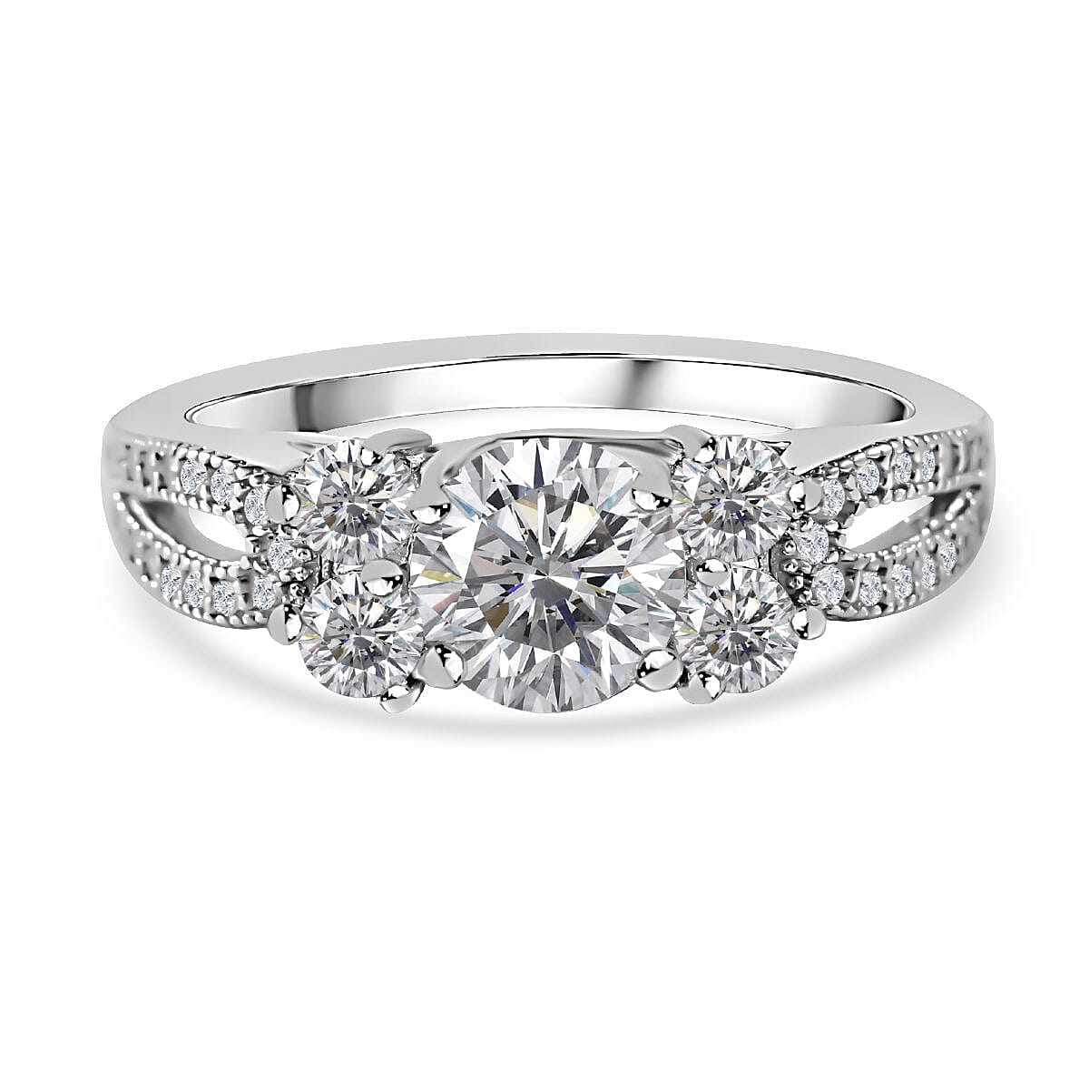 NY Close Out Deal - Cubic Zirconia Ring in Rhodium Overlay Sterling Silver 3.00 Cts 7683014 0