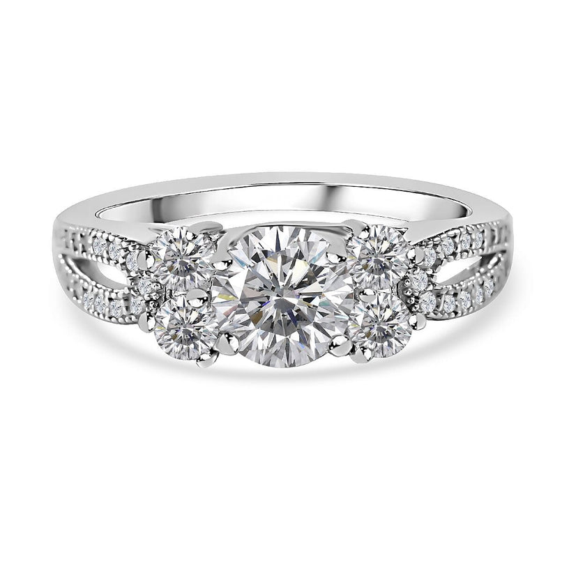 NY Close Out Deal - Cubic Zirconia Ring in Rhodium Overlay Sterling Silver 3.00 Cts