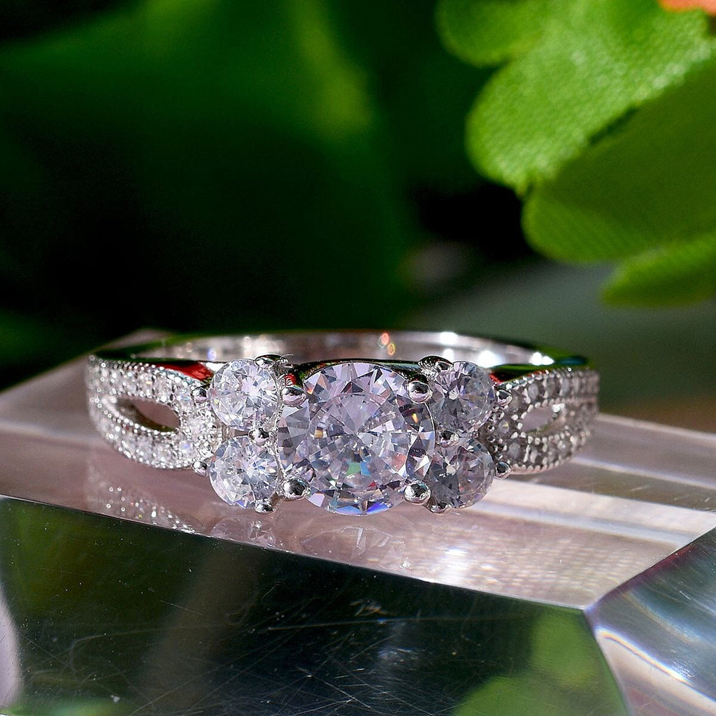 NY Close Out Deal - Cubic Zirconia Ring in Rhodium Overlay Sterling Silver 3.00 Cts