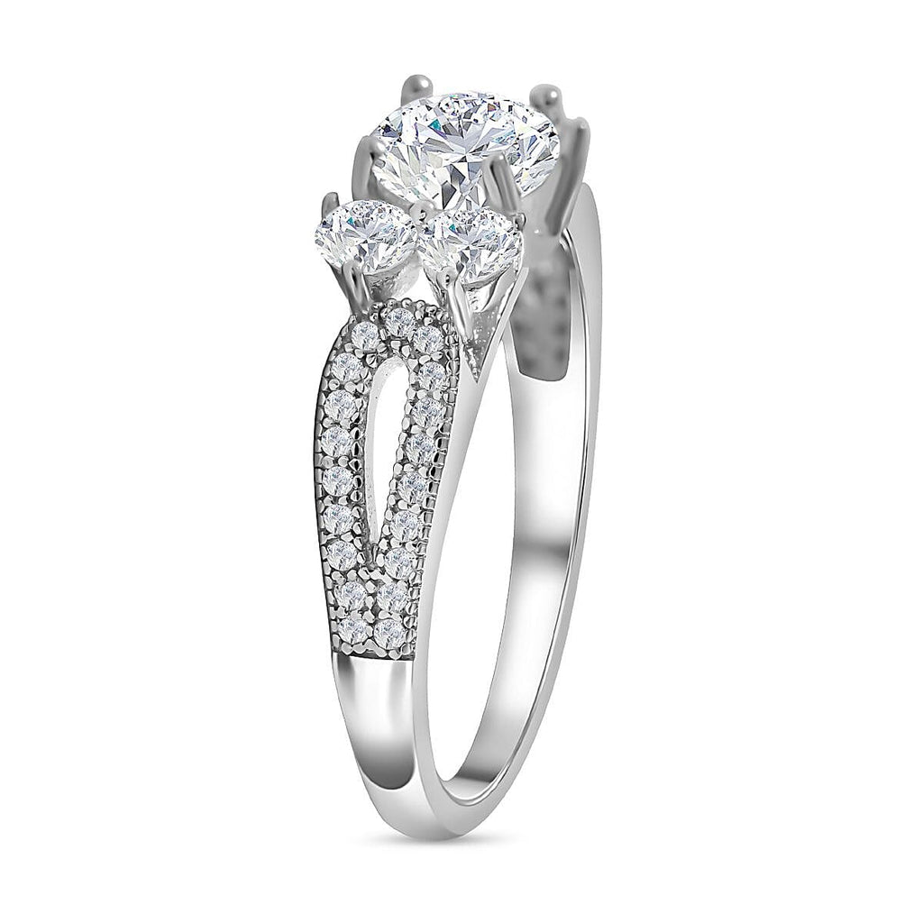 NY Close Out Deal - Cubic Zirconia Ring in Rhodium Overlay Sterling Silver 3.00 Cts