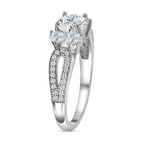 NY Close Out Deal - Cubic Zirconia Ring in Rhodium Overlay Sterling Silver 3.00 Cts
