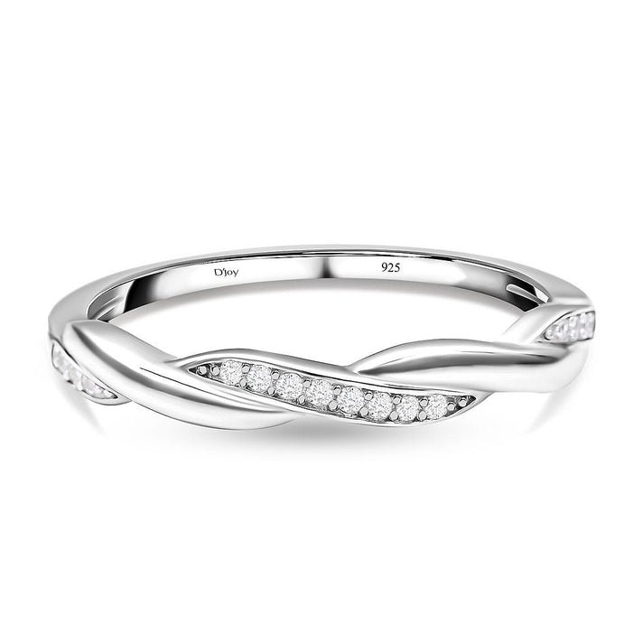Simulated Diamond Spiral Ring in Rhodium Overlay Sterling Silver 7153355 1