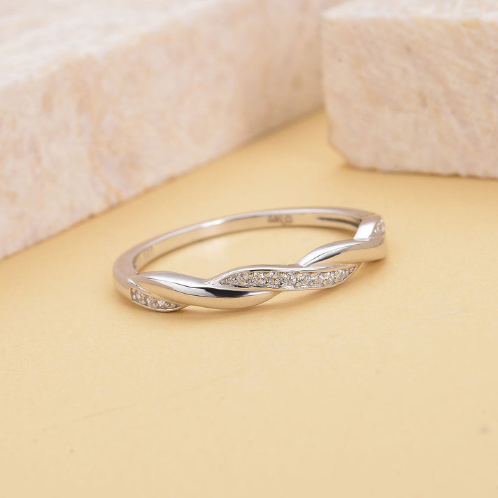 Simulated Diamond Spiral Ring in Rhodium Overlay Sterling Silver 7153355 2