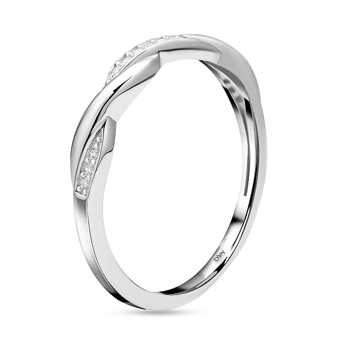 Cubic Zirconia Spiral Ring in Rhodium Overlay Sterling Silver 7153355 5