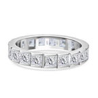White Cubic Zirconia Ring in Rhodium Overlay Sterling Silver 4.61 Ct.