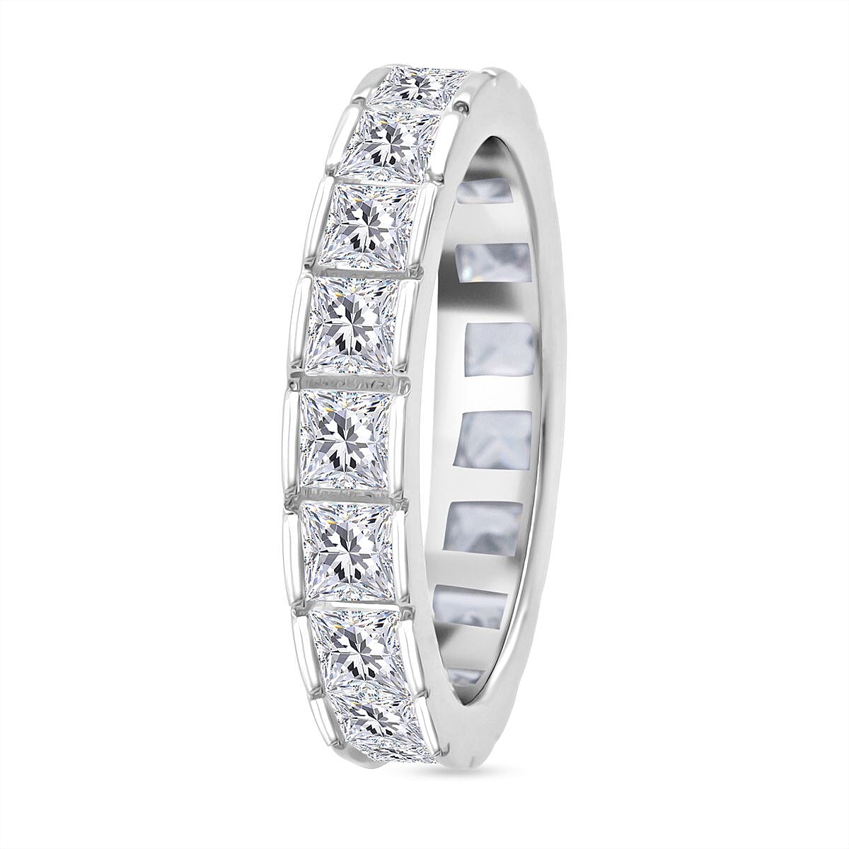White Cubic Zirconia Ring in Rhodium Overlay Sterling Silver 4.61 Ct. 8236593 3