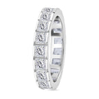 White Cubic Zirconia Ring in Rhodium Overlay Sterling Silver 4.61 Ct.