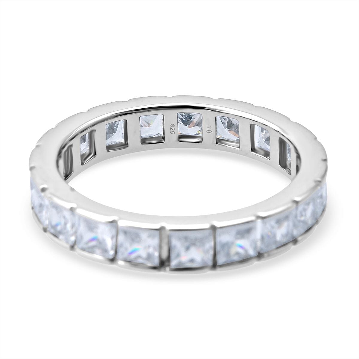 White Cubic Zirconia Ring in Rhodium Overlay Sterling Silver 4.61 Ct. 8236593 4