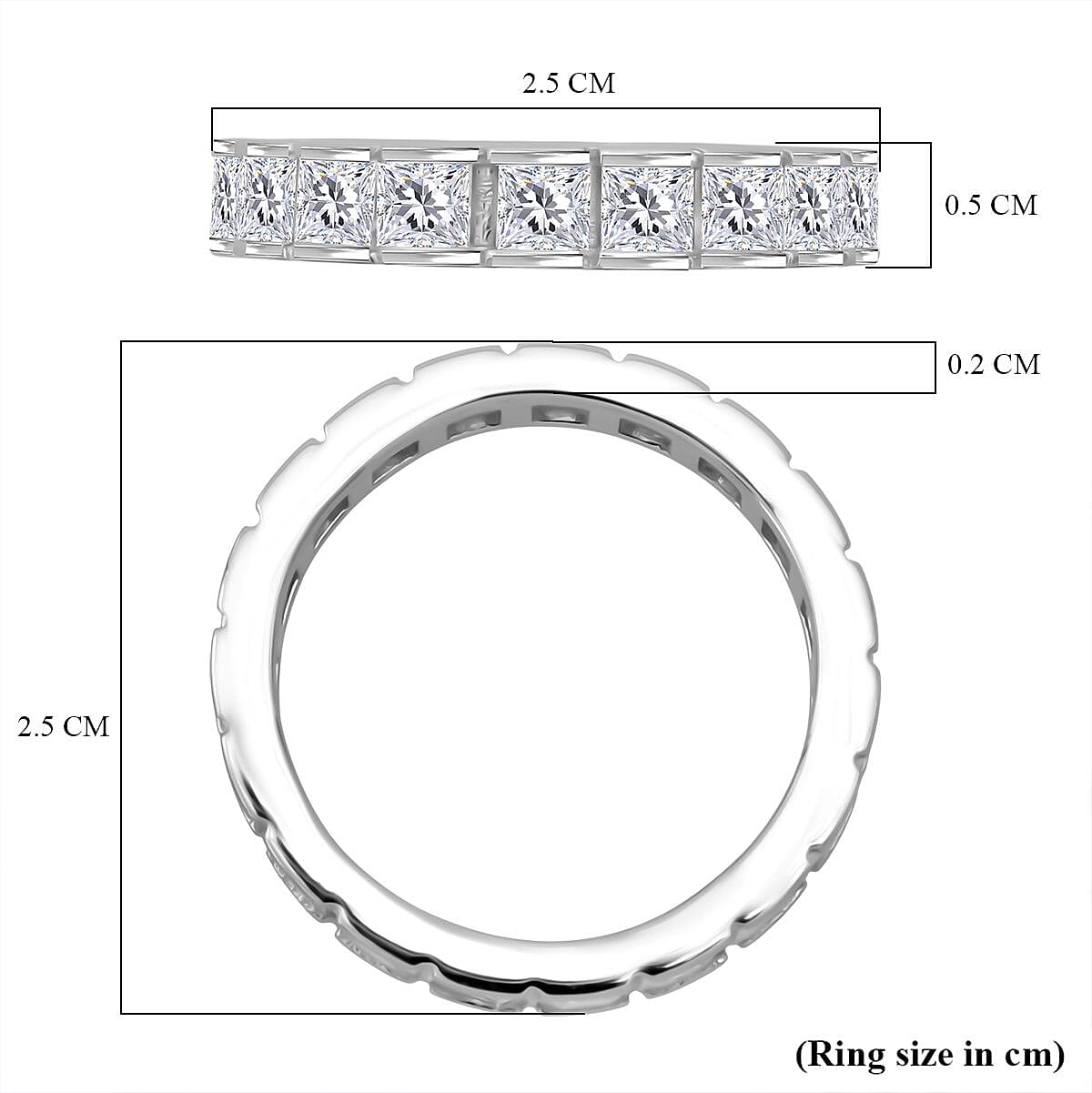 White Cubic Zirconia Ring in Rhodium Overlay Sterling Silver 4.61 Ct. 8236593 5