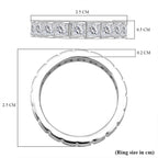 White Cubic Zirconia Ring in Rhodium Overlay Sterling Silver 4.61 Ct.