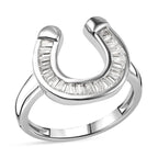 Designer Closeout - White Cubic Zirconia  Ring in rhodium Sterling Silver